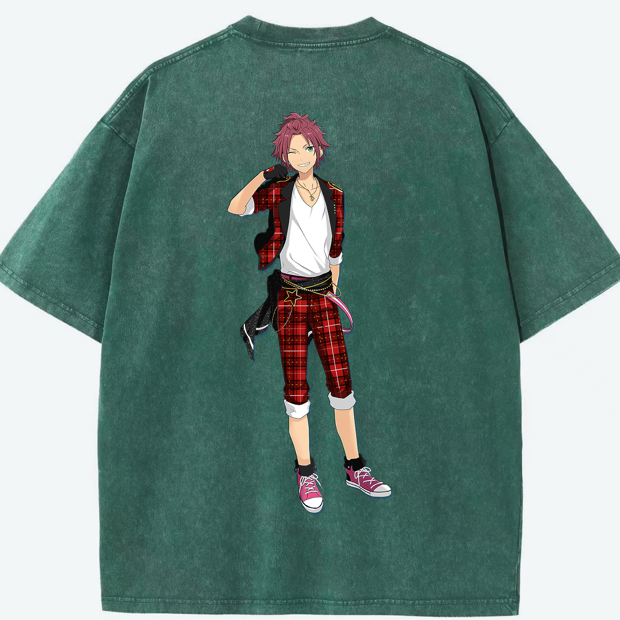 （画像用） あんさんぶるスターズ! Ensemble Stars 綿100% ヴィンテージ風 半袖Tシャツ（背面プリント）
